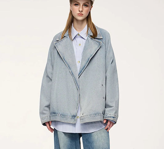 Unisex Vintage Distressed Denim Jacket