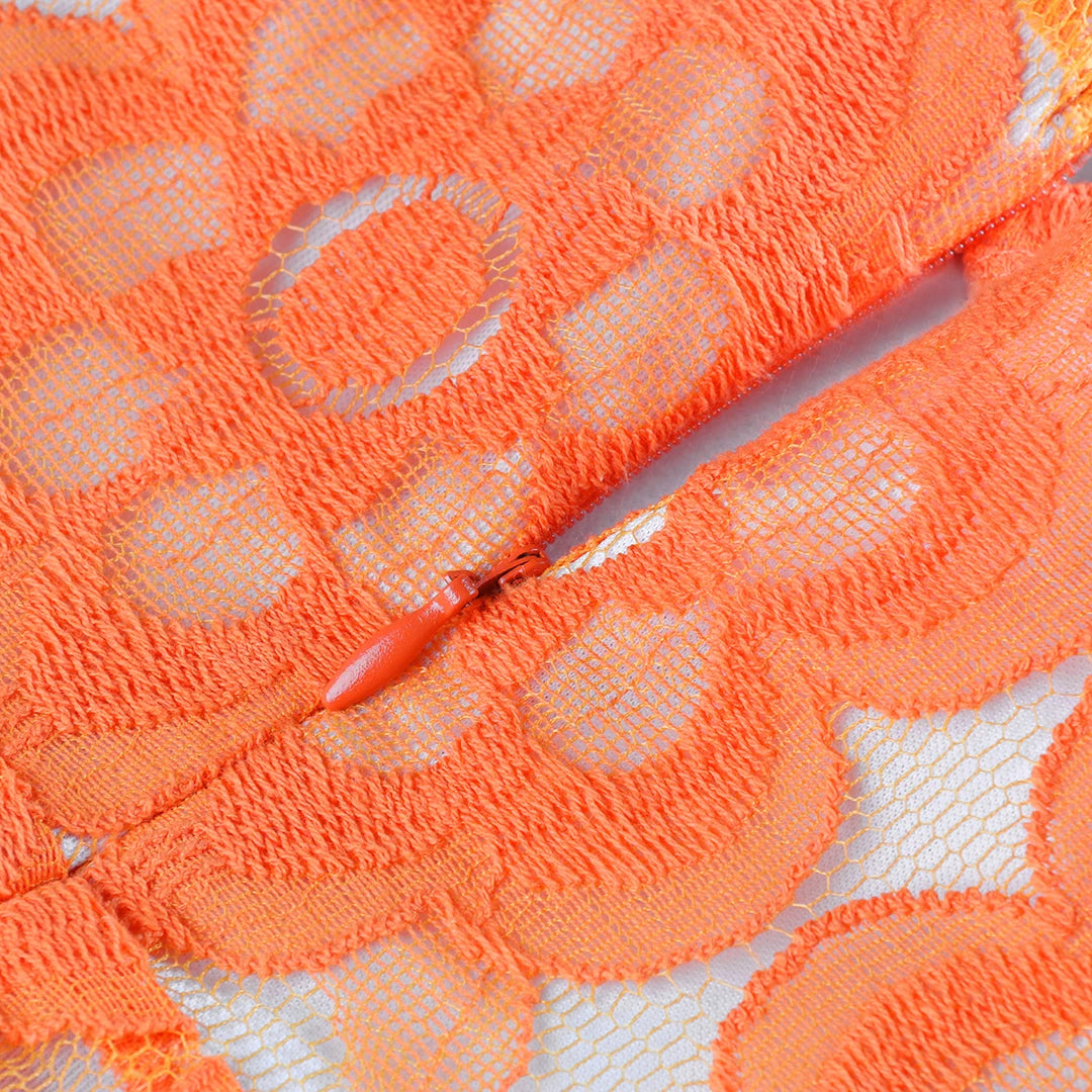 Women's Summer Hollow Lace  Halter Strapless Sleeveless Naked Waist Long Chic Dress