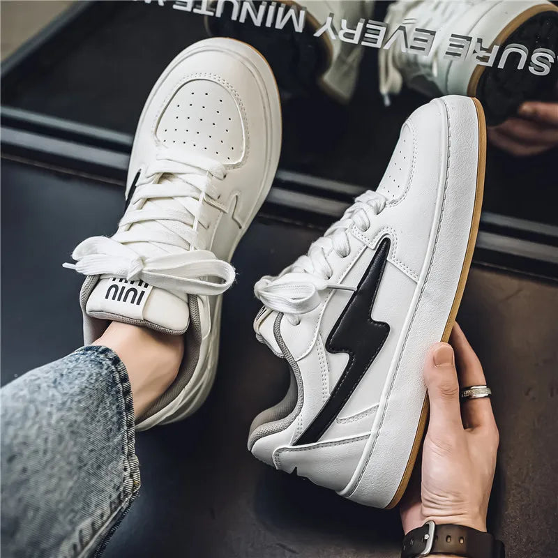 Men's Casual Sneakers Lightning Design Platform Skateboard Shoes Tennis Sports Shoes Outdoor Comfortable Vulcanized Sneakers