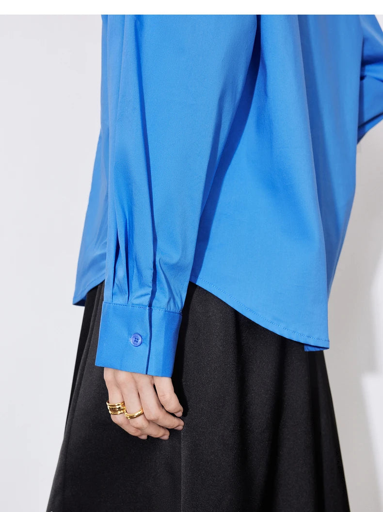 Women's Blouse Stand Collar Single Breasted Button  Shirt