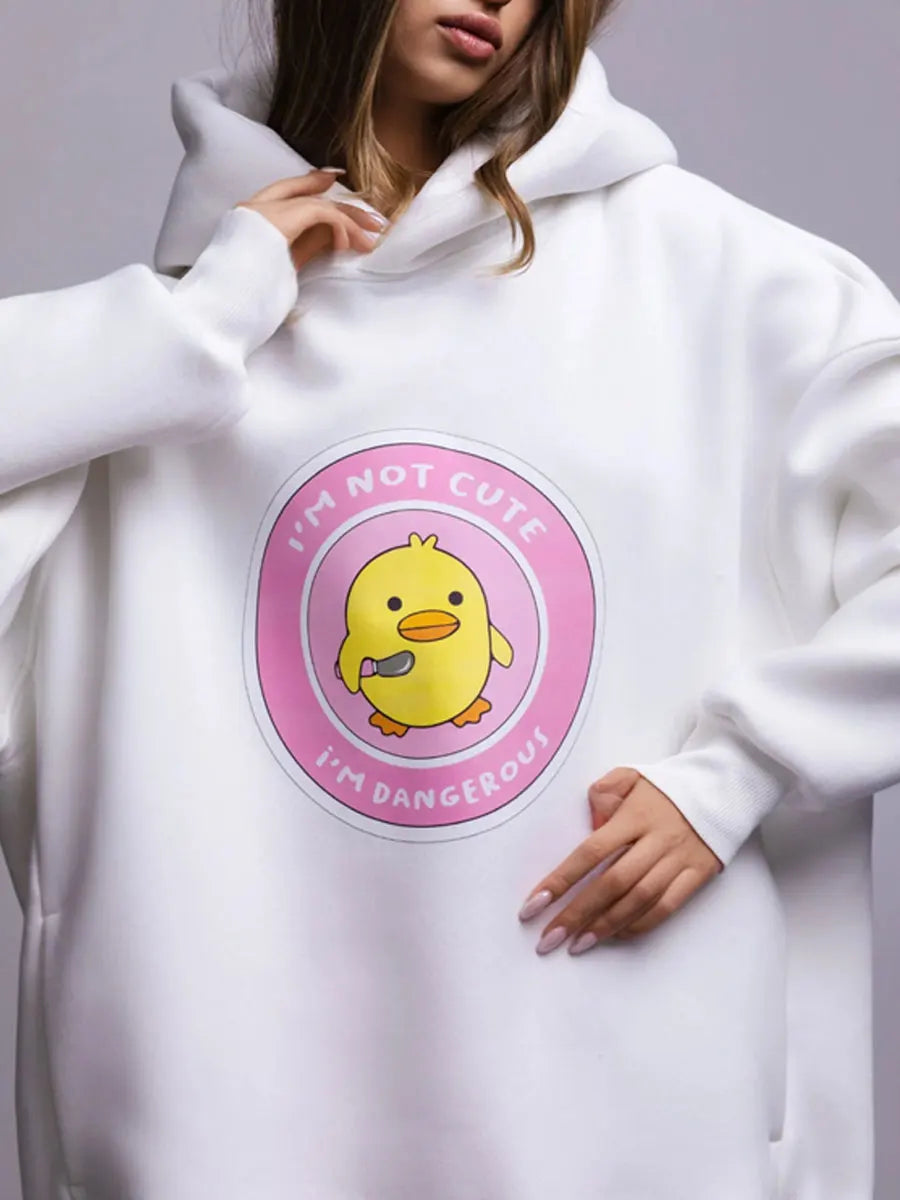 Women's Warm Loose Sports Chic Print Oversized Hoodie