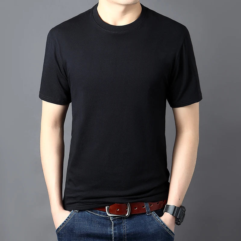 Men's 100% Cotton Round Neck Short Sleeve T-Shirt