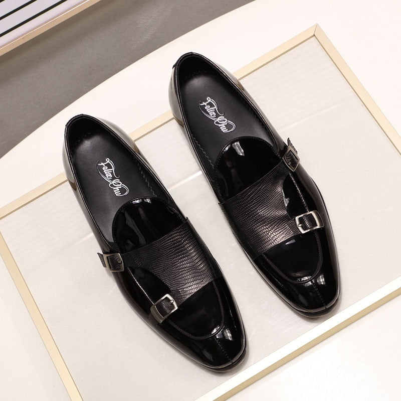 Men's Patent Leather Loafers Slip-On Shoes