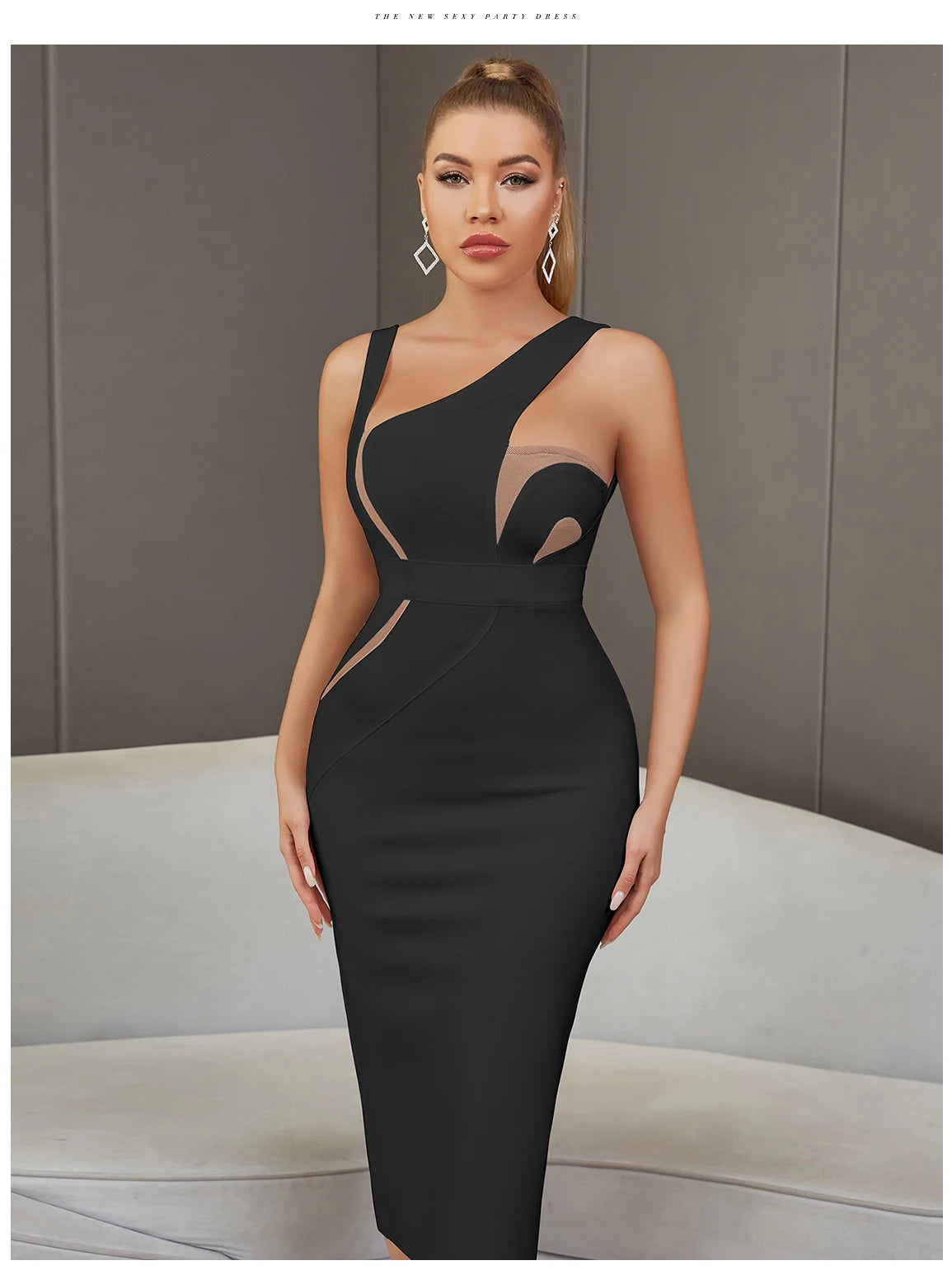 Backless Bandage Midi Dress - Sleeveless Bodycon Party Dress
