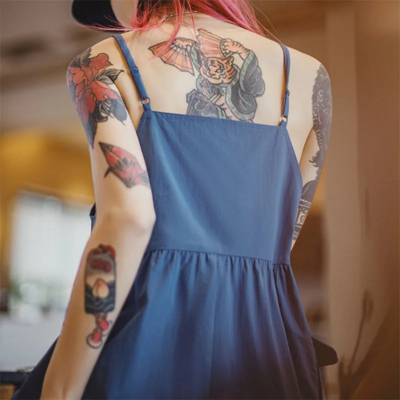 Lightweight Utility Maxi Dress with Pockets - Summer Beach Dress