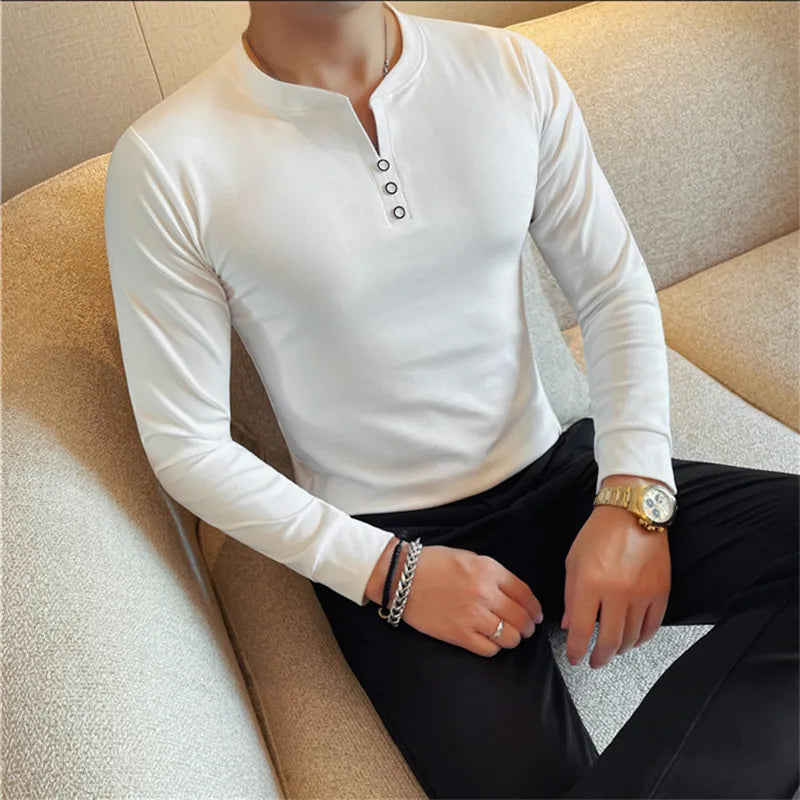 Men's Slim Fit V-Neck Cotton T-Shirt