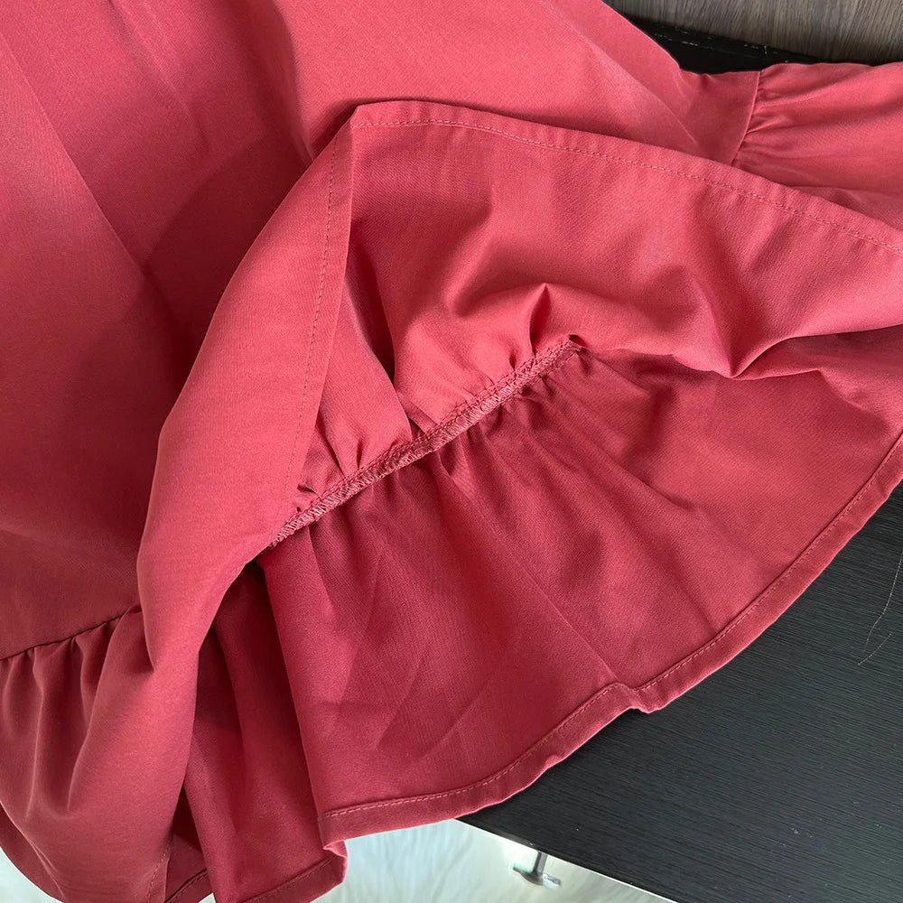 Girl's Clothes Summer Red Sleeveless Casual Dress
