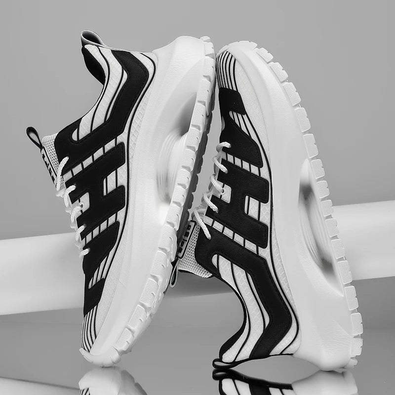 Men's Casual Sneakers Breathable Lace Up Platform Trainers Shoes