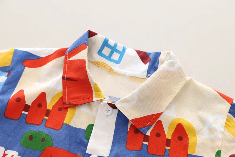 Children's Colourful T-Shirt And Shorts 2PCS Outfit Set 1-5 Years Old