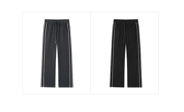 Chenille Wide Leg Trousers - Women's Colorblock Slimming Street Style Pants