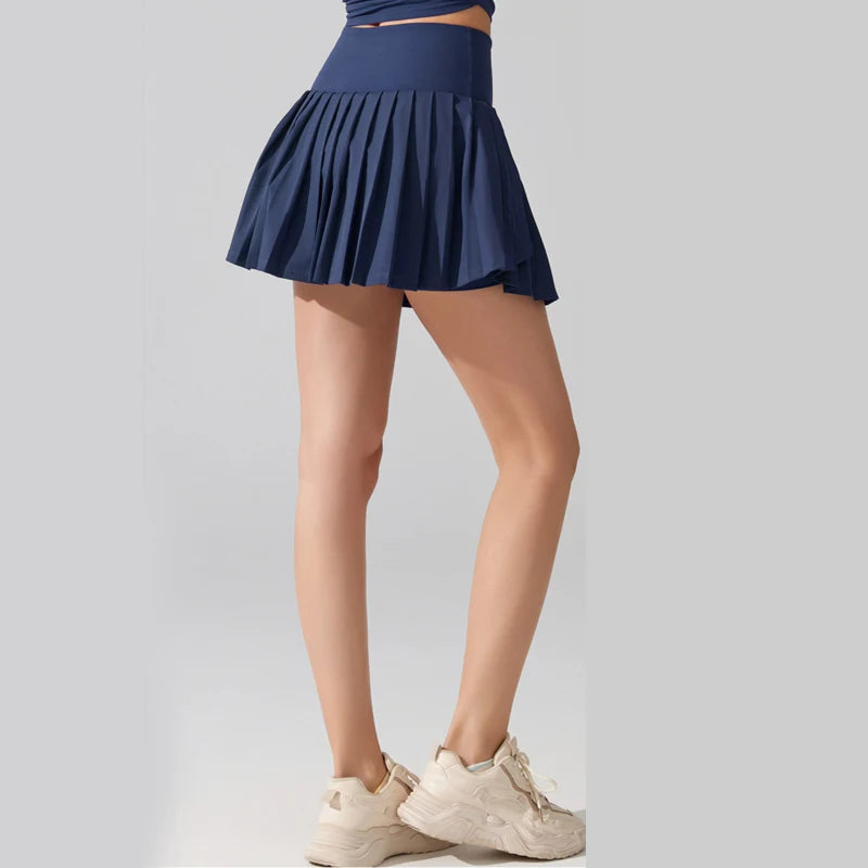 Women's High Waist Tennis Skort - Quick Dry Workout Skirt with Pockets