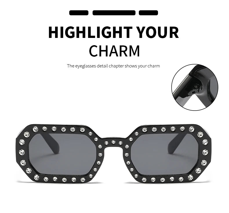 Rhinestone Fashion Sunglasses - UV400 Protection for Women & Men