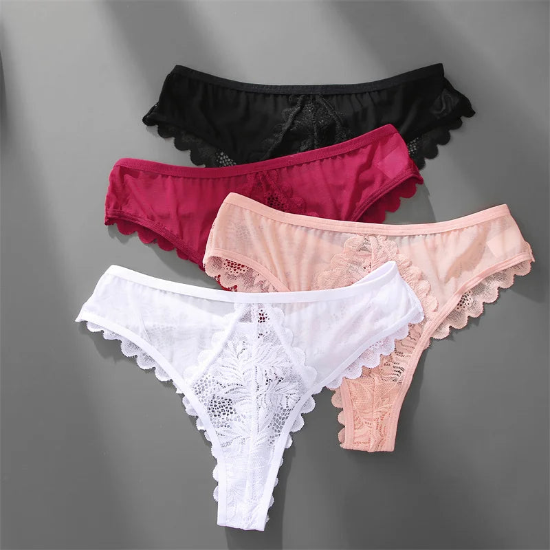 Lace Thong Panties - Sexy Low Waist G-String Underwear