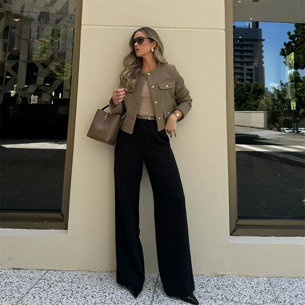 Women's Casual Temperament Flip Short Jacket