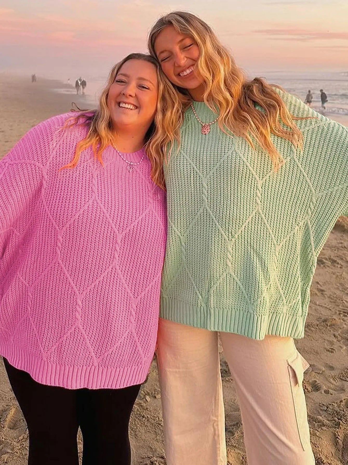 Women's Knitted Loose Casual Round Neck Pullover Versatile Sweater