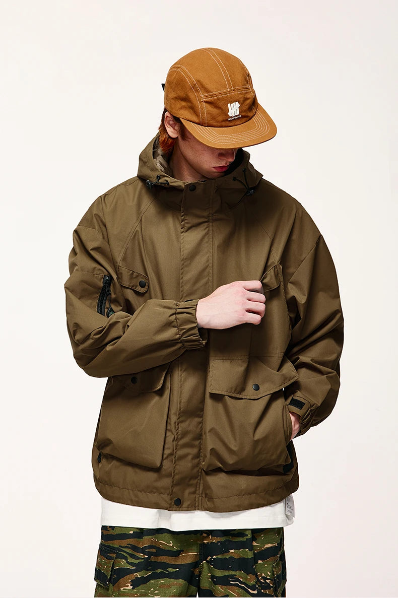 Unisex Spring Outdoor Waterproof Hiking Multi Pockets Cargo Jacket