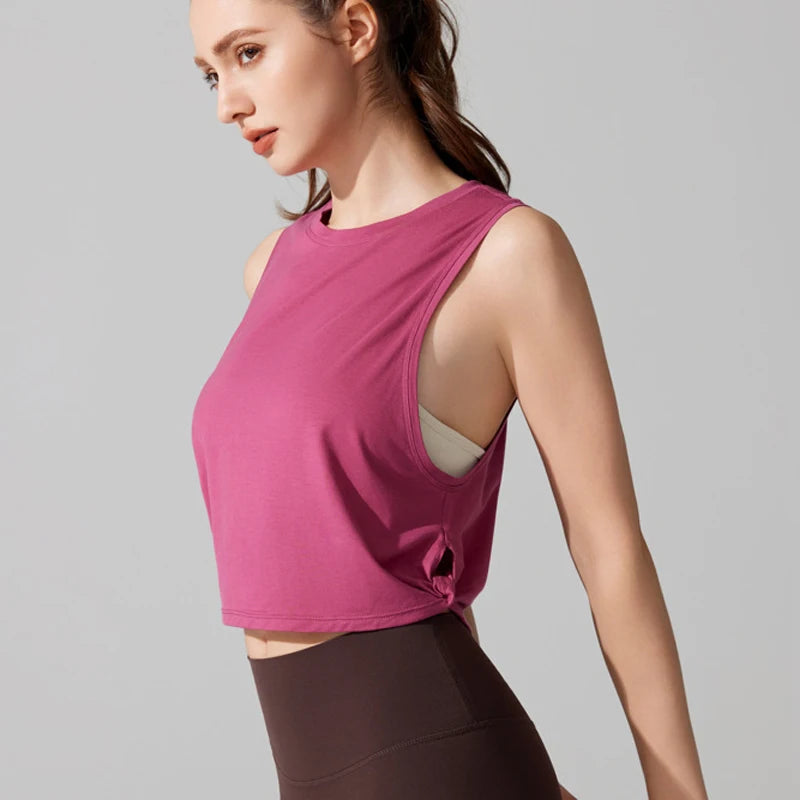 Women's Sleeveless Yoga Vest - Loose Fit Quick Dry Athletic Tank Top