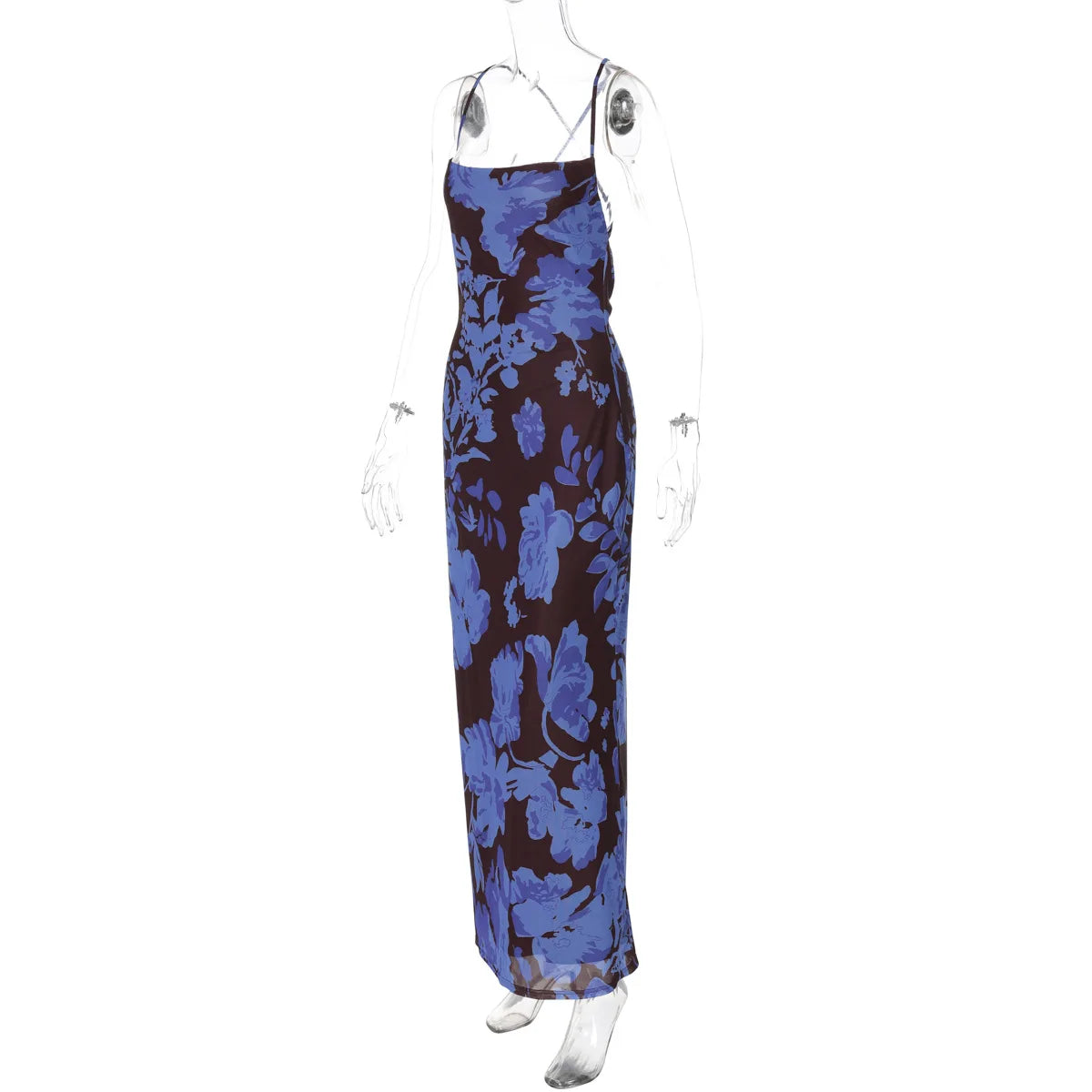 Mesh Maxi Dress - Backless Party Dress for Women