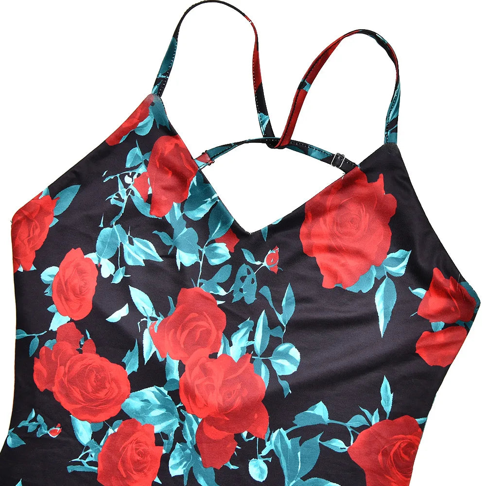 Women's Floral Print V Neck Scarf Draped Maxi Summer Backless Outfit Party Dress