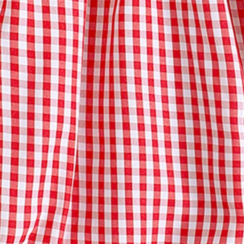 Baby Girls Independence Day Romper - Cute Ruffles Fly Sleeve Plaid Print Jumpsuit (0-18M)