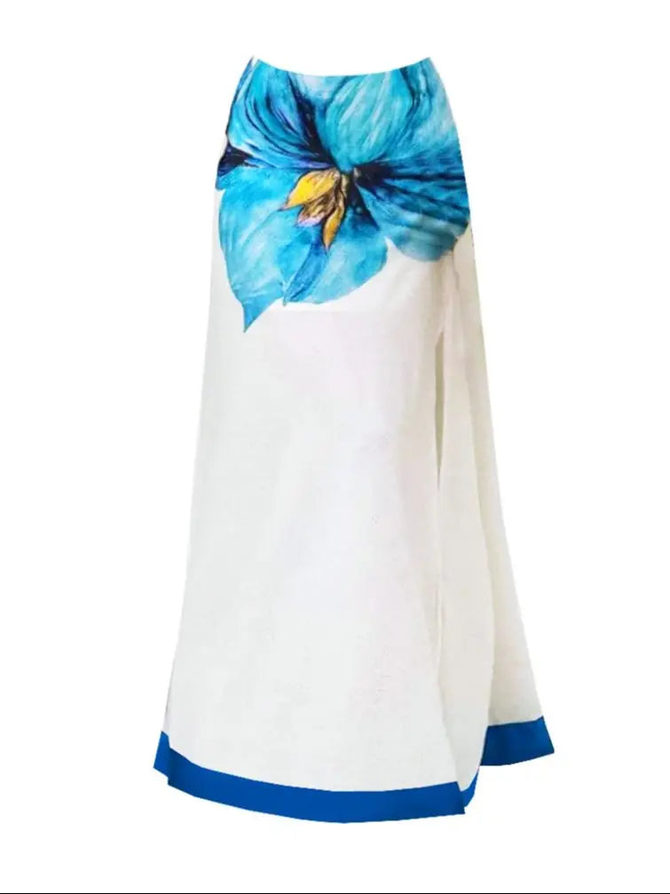 Women's Cut out Swimwear and Skirt Halter Sleeveless Halter Print Patchwork Long Dress