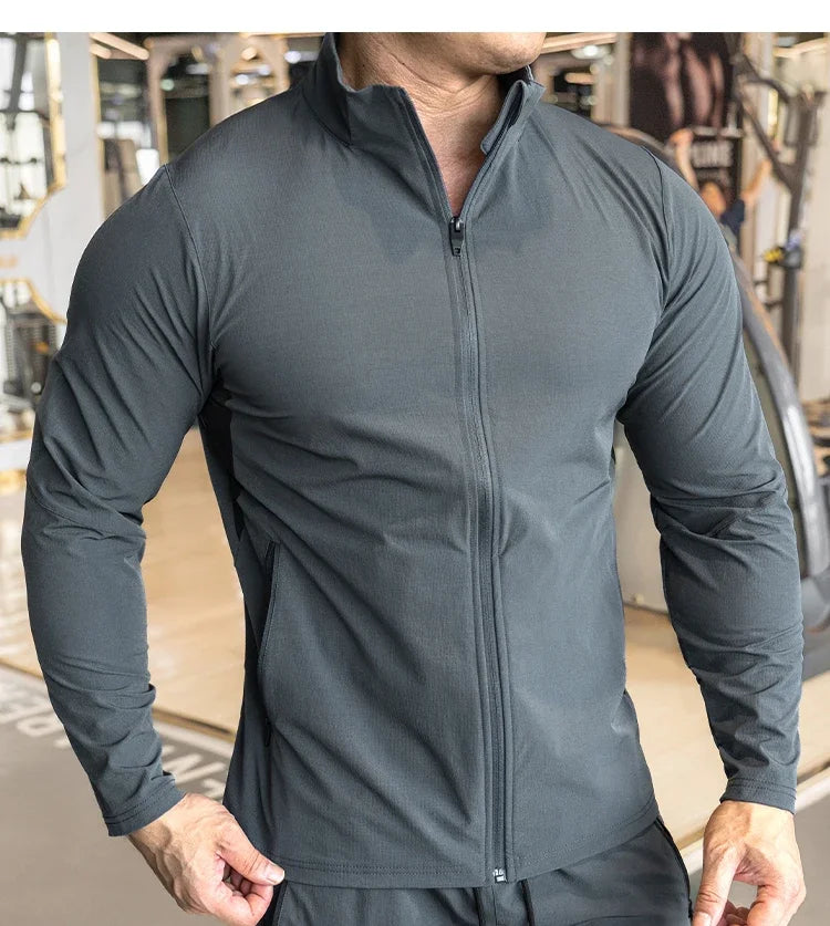 Men's Sports Fitness Running Training Long-sleeved Quick-drying Outer Jacket