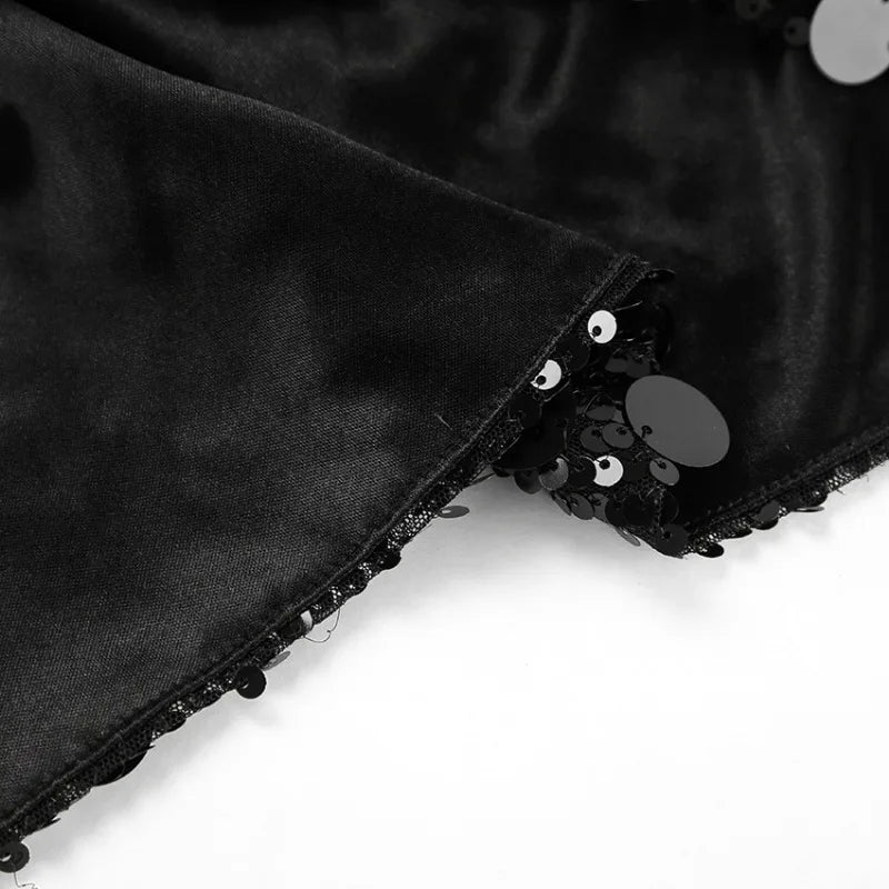 Women's High Waisted Sequins Skirt - Hip Wrap Mini Splice Glitter Skirt