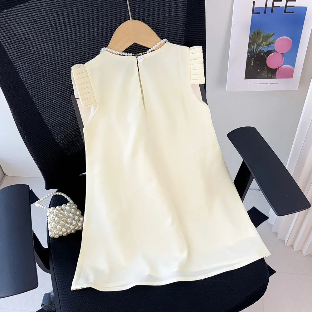 Girl's 2-7 Year Old Children's  Summer  3D Flower Tank Top Dress