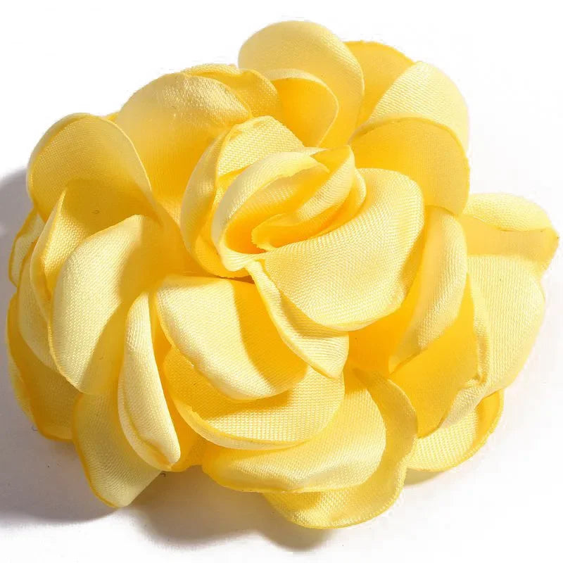 Large Fabric Rose Flower Brooch - 8cm Lapel Pin for Women