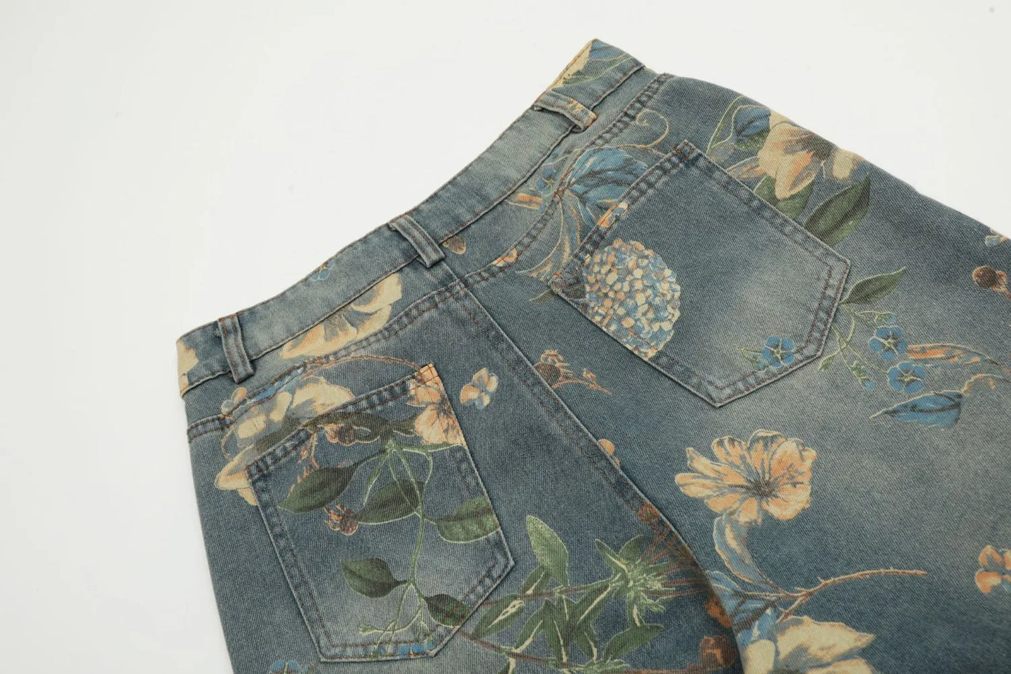 Men's Floral Print Jeans