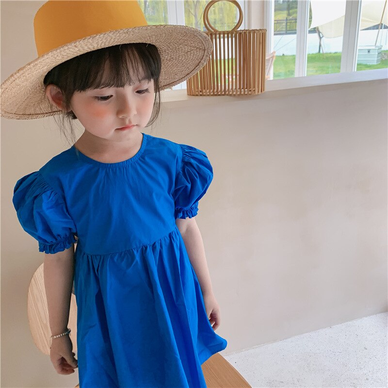 Girl's Blue Bow Tie Princess Dress