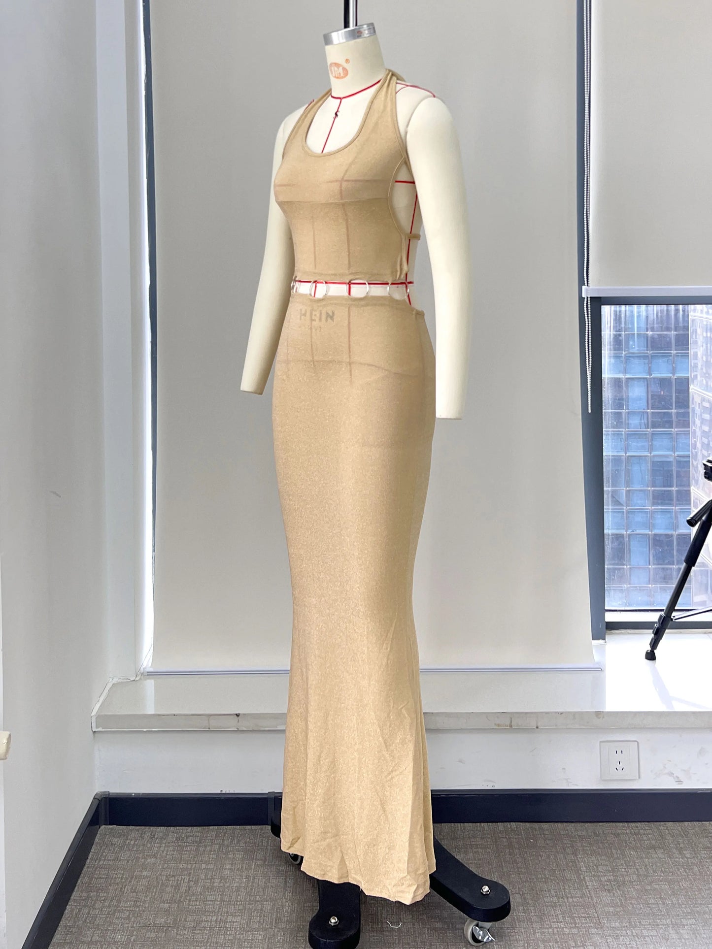 Women's Strapless Cut Out Maxi Dress - Summer Party Evening Dress