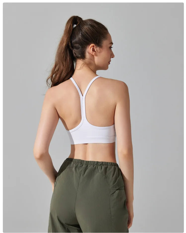 Women's Fitness Yoga Bra Buttery Soft Gym Crop Top Back Breathable Workout Top Sports Vest