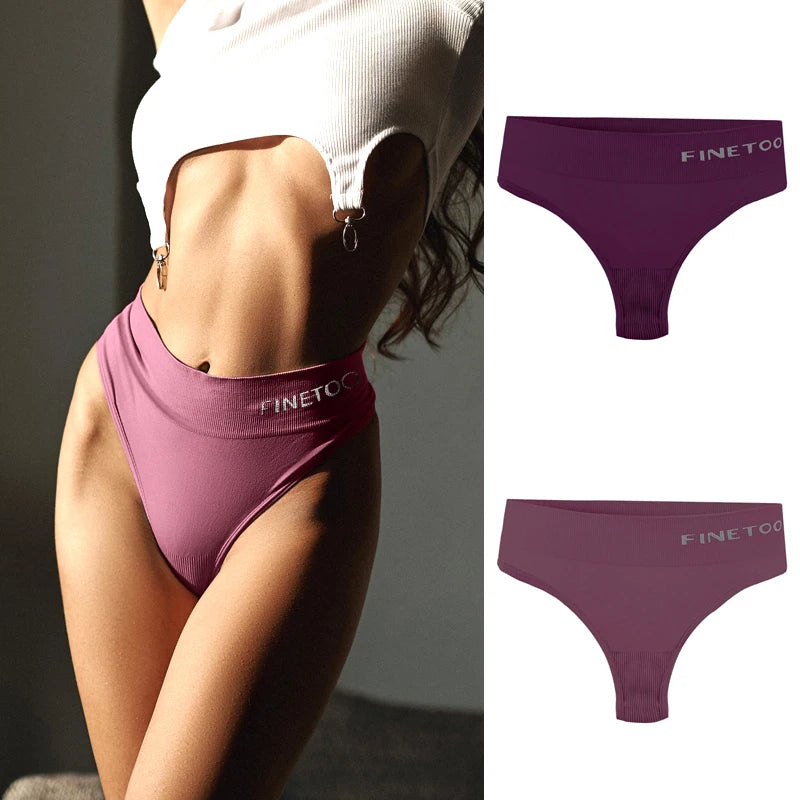 Seamless High Waist Thongs - 2 Pack Plus Size Underwear