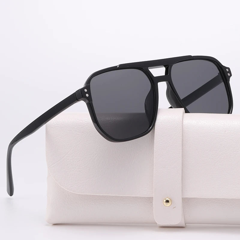 Unisex Rectangle Oval Vintage Square Sunglasses Shades Eyewear Anti-glare UV400