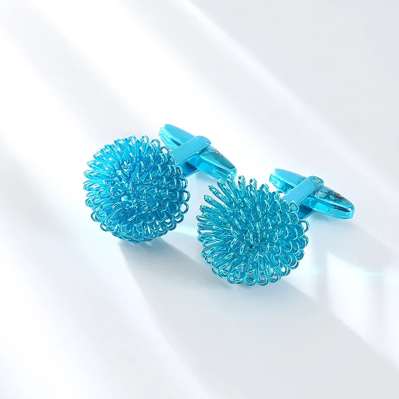 Premium Flower Cufflinks for Men - Round Wedding Shirt Accessories