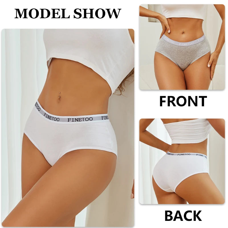 Women's 3Pcs Cotton Breathable Underwear Letter Belt Low Waist Briefs Stretch Comfortable Lingerie