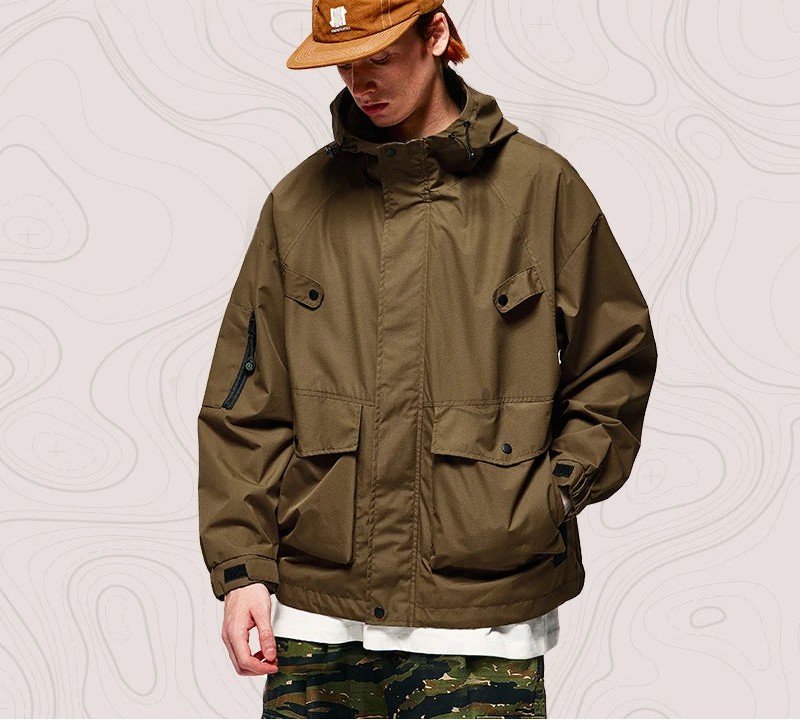 Unisex Spring Outdoor Waterproof Hiking Multi Pockets Cargo Jacket