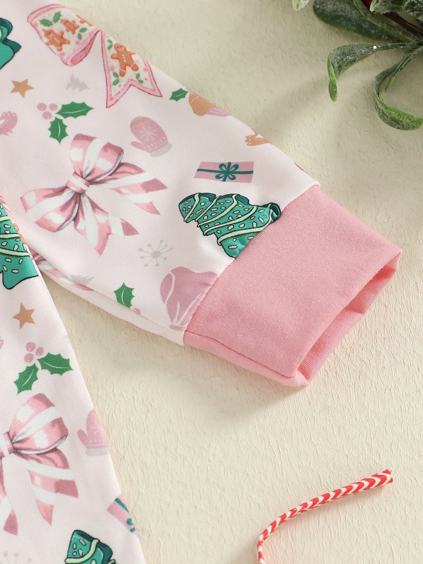 Baby Christmas Romper - Xmas Print Zipper Jumpsuit