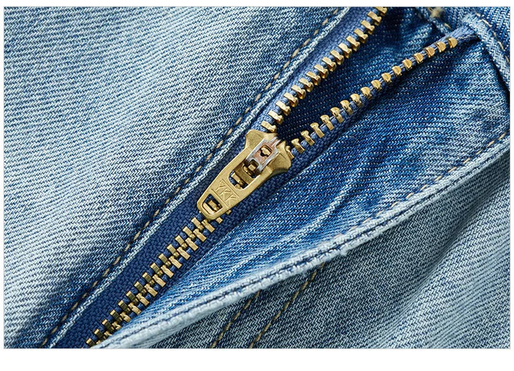Women's Vintage Cotton Wide Leg Jeans - Curved Hem Retro Style