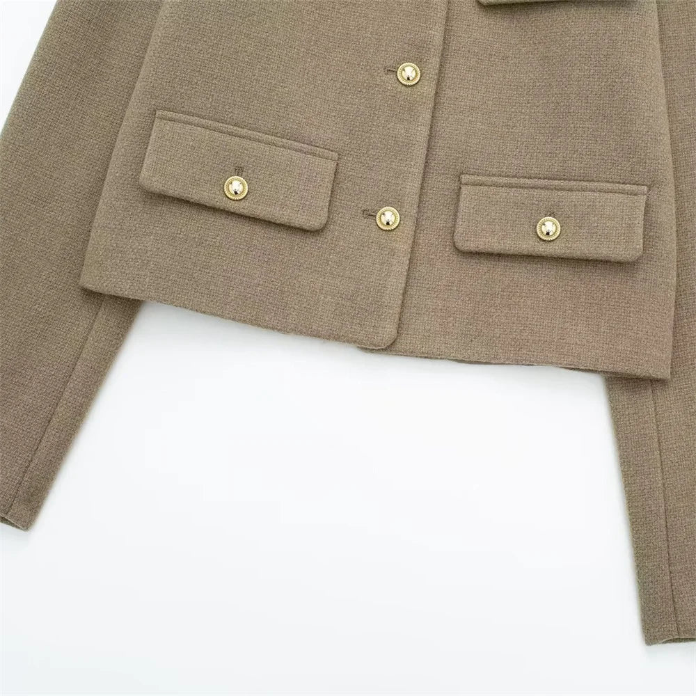 Women's Casual Temperament Flip Short Jacket
