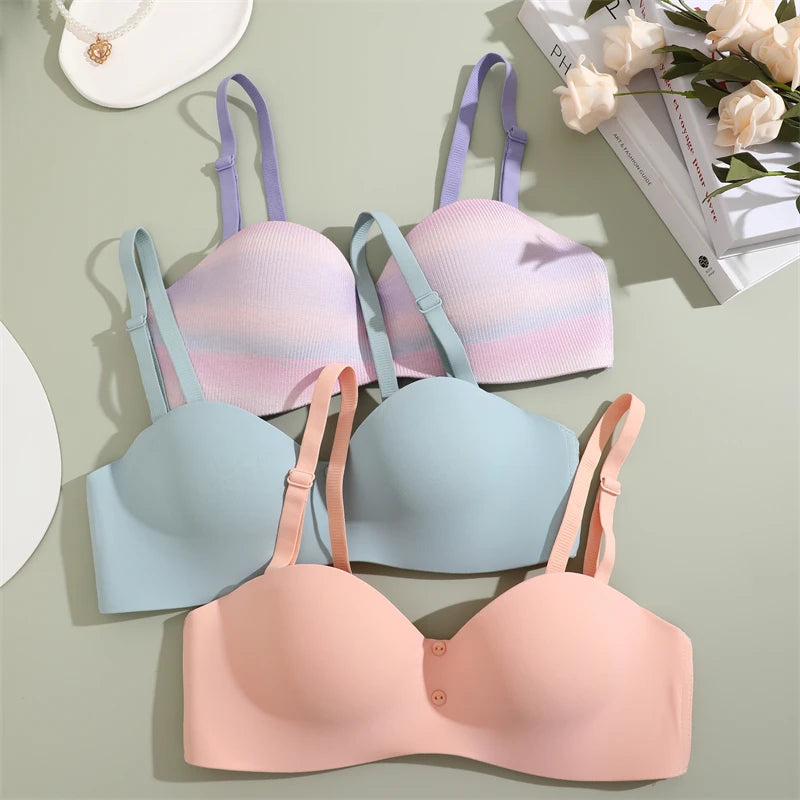 Women's Seamless Bra Wireless Adjustable Push Up Brassiere Comfort Soft Underwear Lingerie