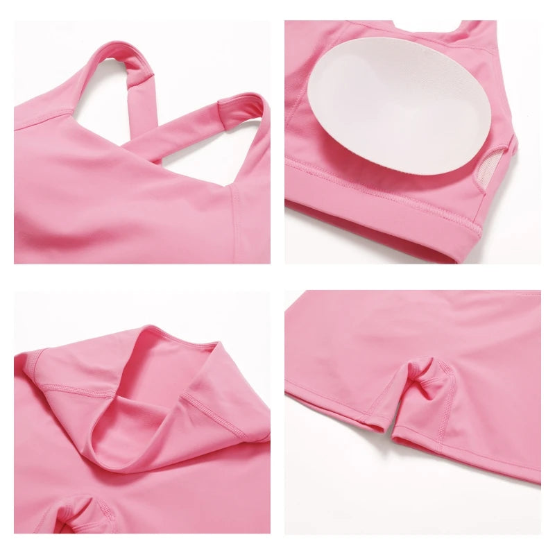 Women's 2Pcs Sports Fitness Tracksuit Workout Sportswear Quick-Drying Yoga Gym Yoga Set