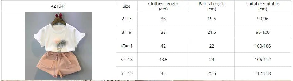 Girls Summer Feather Outfit Set - Sleeveless Top & Bandage Shorts