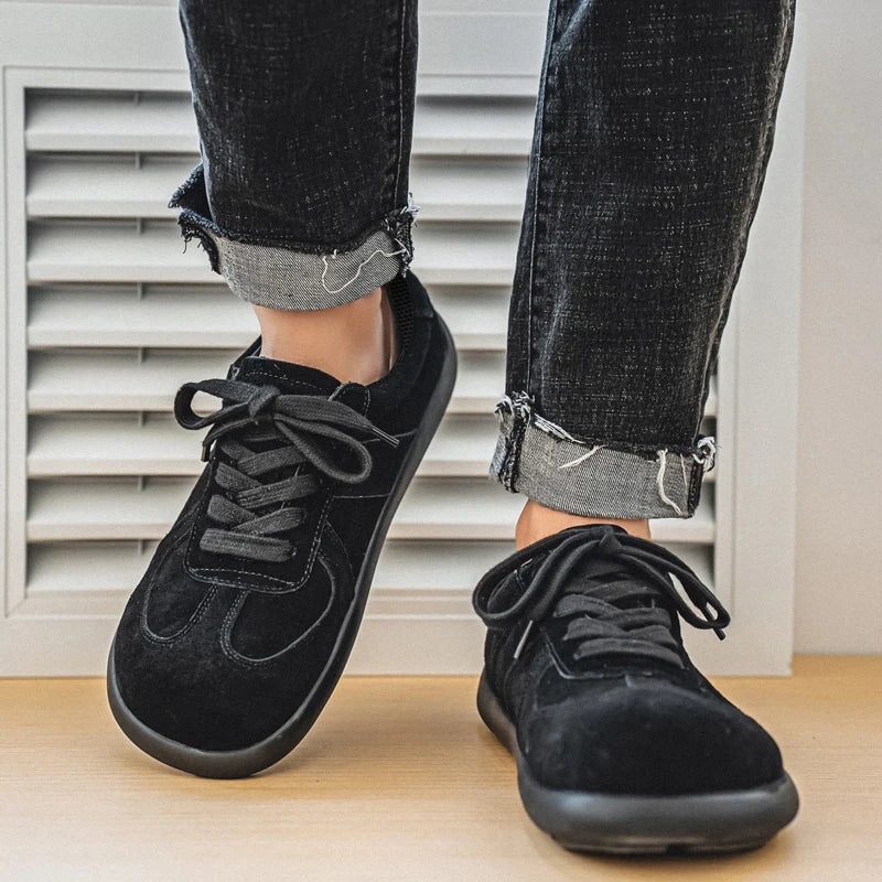 Men's Suede Leather Lace-up Flat Shoes