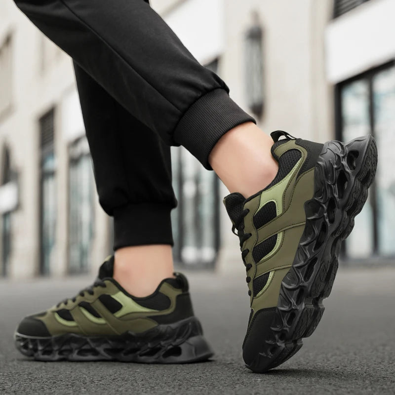 Men's Casual Breathable Sports Shoes Lace Up Comfortable Sneakers