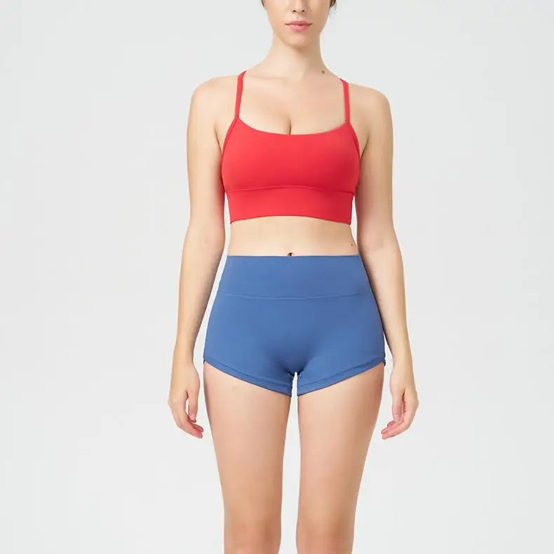 2-Piece Nylon Yoga Set - Sports Bra & Shorts