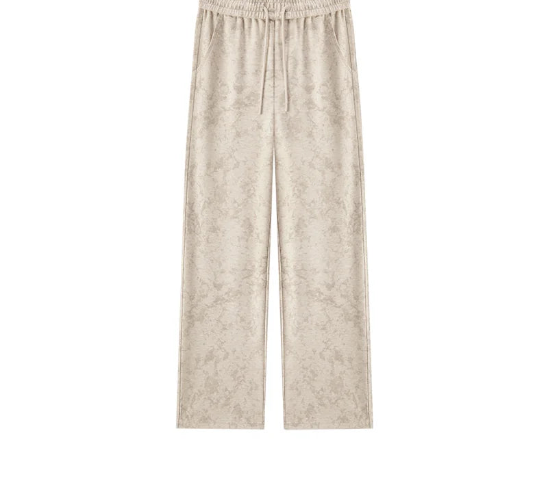 Women's Wide Leg Wool-Like Pants - Full Print Loose Fit Trendy Streetwear