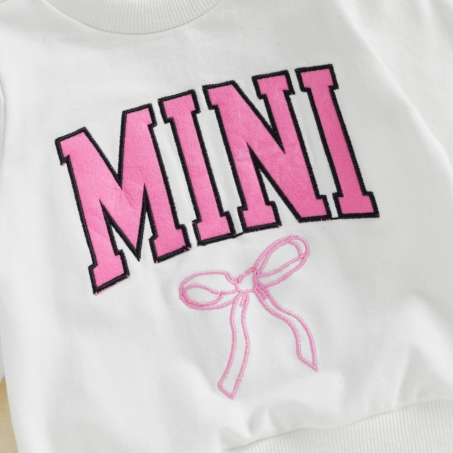 Family Matching Baby Sweatshirt - Long Sleeve Bow Embroidery Pullover