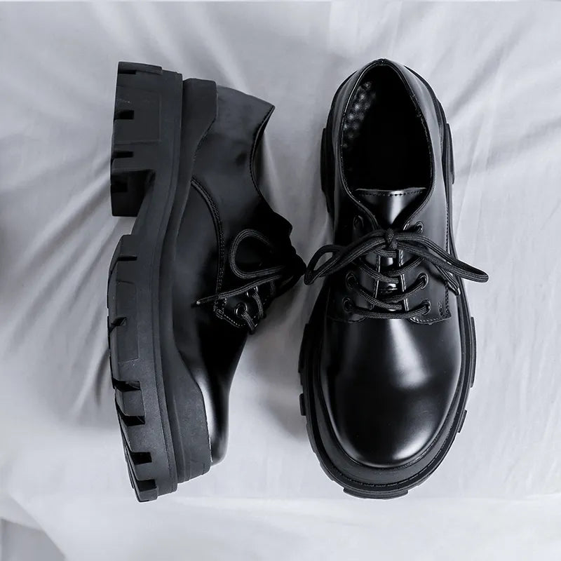 Men's Patent Leather Lace-Up Shoes
